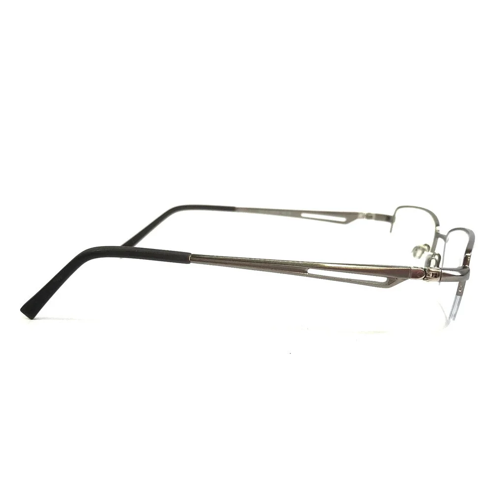 Easyclip Eyeglasses Frames EC118 20 Silver Rectangle with Clip-on 53-18-140